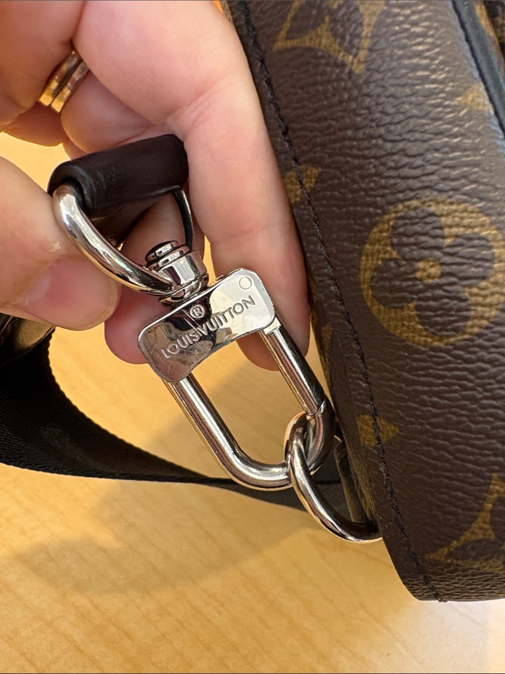 Louis Vuitton Avenue Sling Bag NM Eclipse Monogram Canvas Crossbody Belt Brown - Picture 9 of 12
